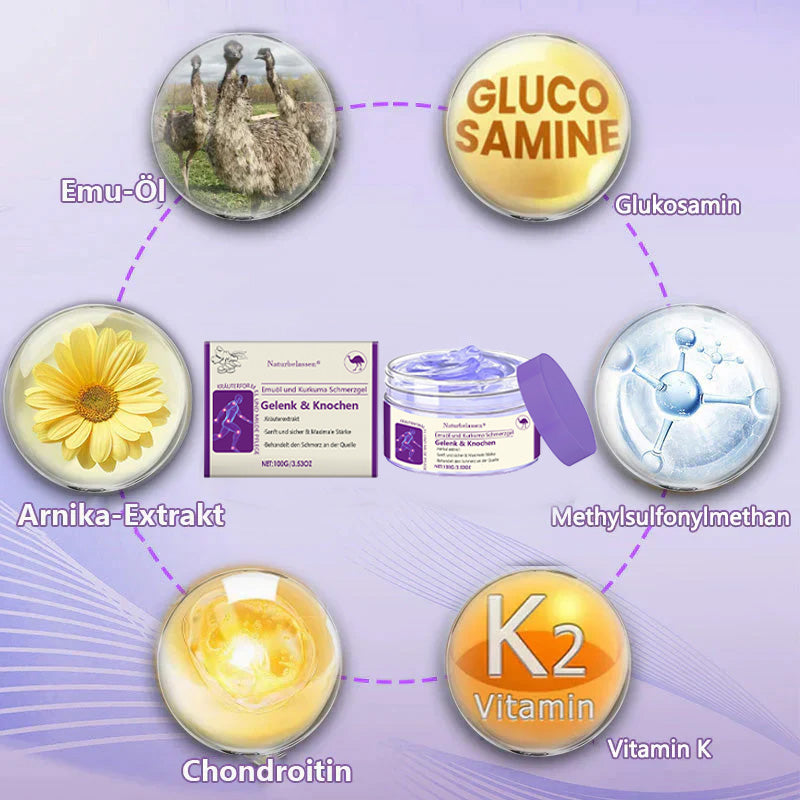 🍀Naturbelassen® Emu-Öl und Kurkuma Schmerzgel👨‍⚕️ CE genehmigt 💥