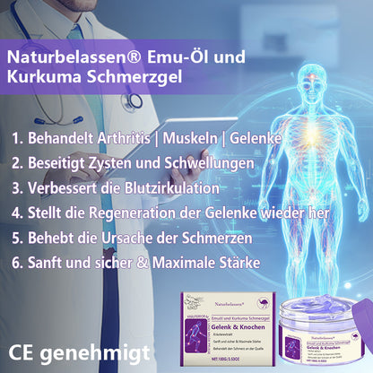 🍀Naturbelassen® Emu-Öl und Kurkuma Schmerzgel👨‍⚕️ CE genehmigt 💥